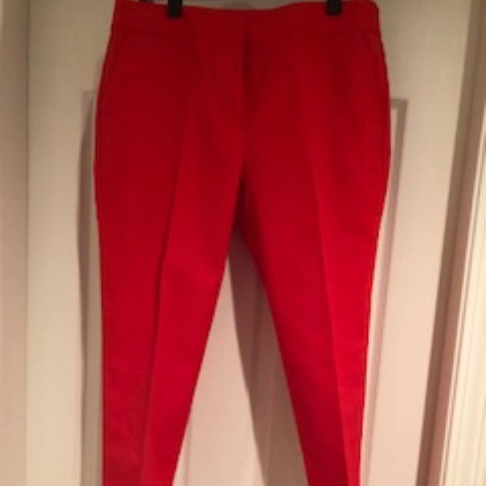 Anne Klein Cotton Blend Cropped Pants Red Sz 8